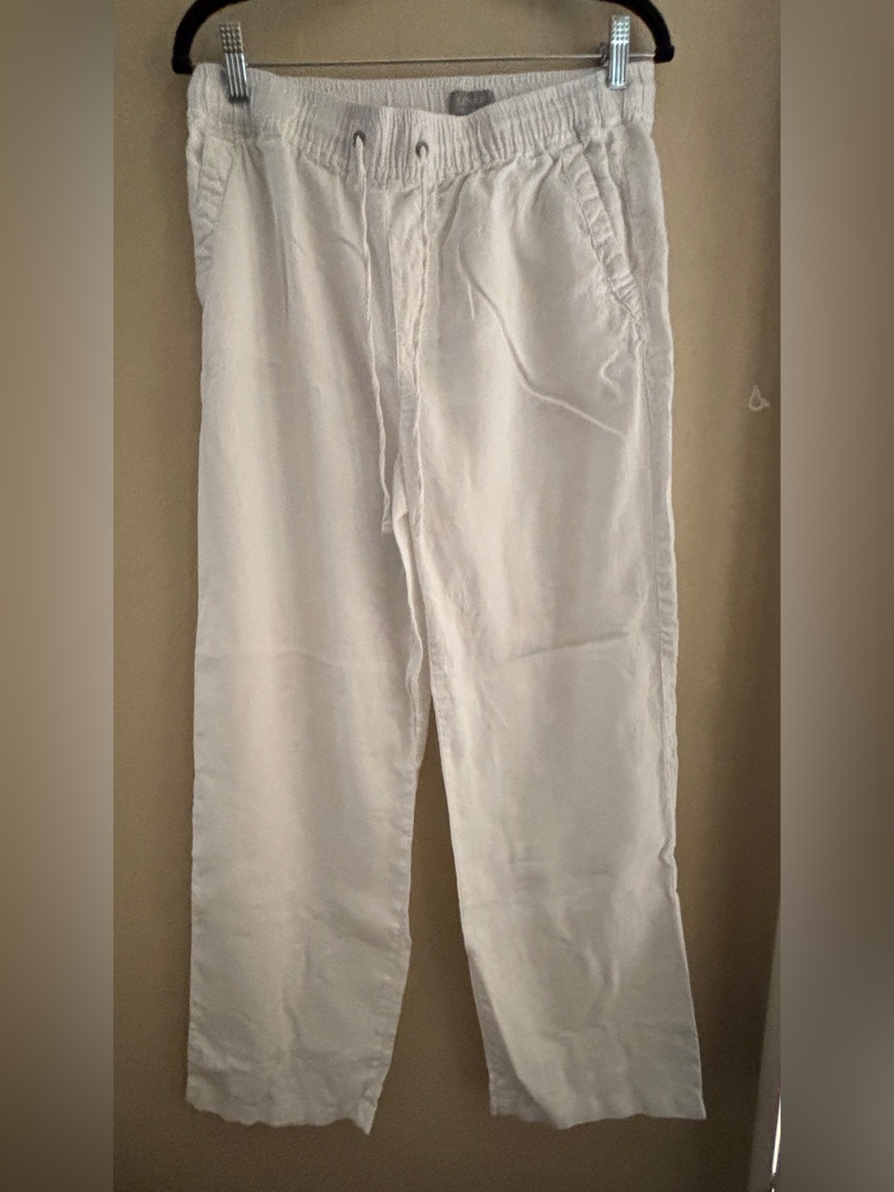 Kenar 100% Linen White Pants w Pockets  ~ Women’s Large